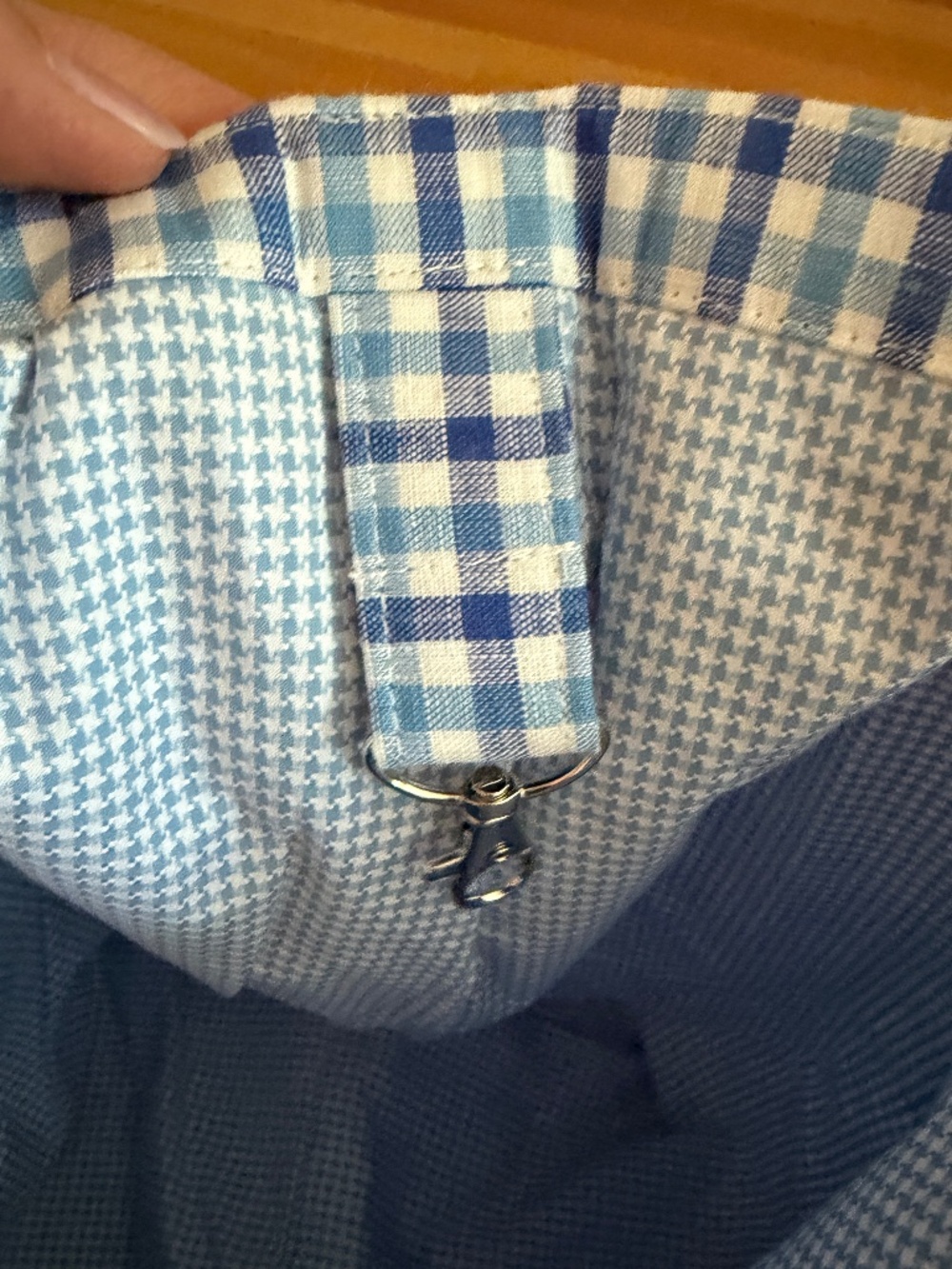 Beau Ties of Vermont Handmade in Vermont Tote Bag Blue White Check Fabric - Picture 9 of 10
